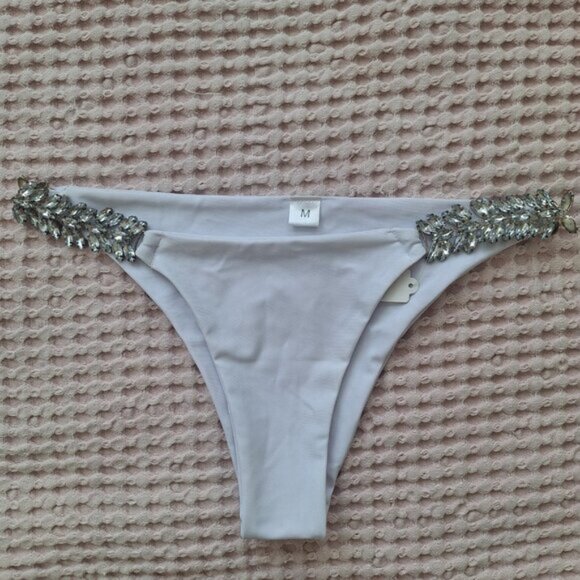 Women's Swimsuit  Diamond Brazilian Bikini With Crystal Rhinestone Metal Chain - Picture 2 of 4